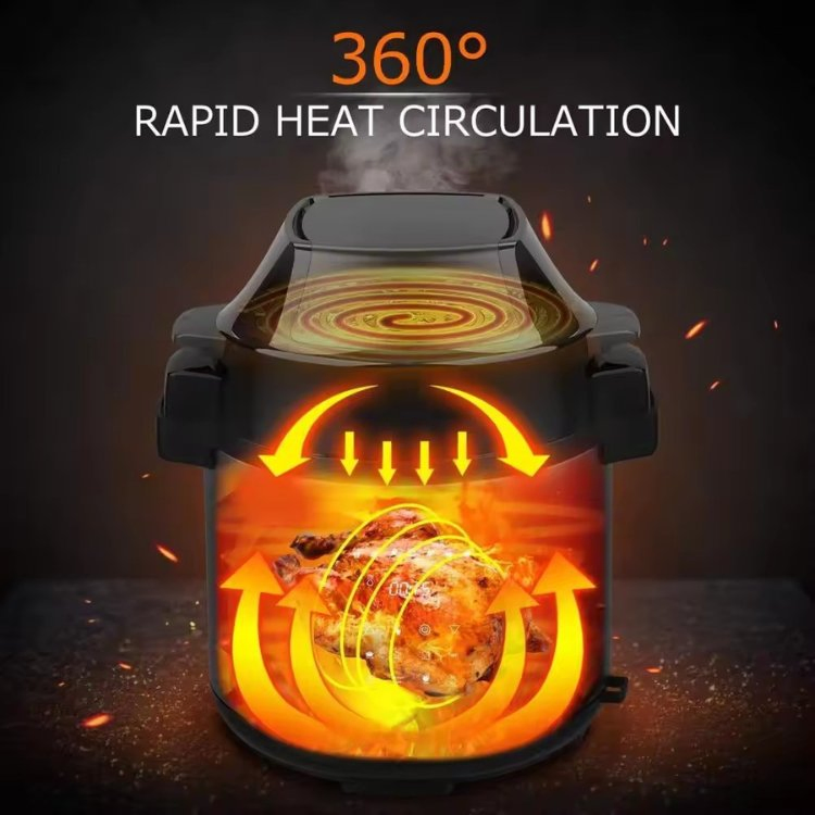 Two Lid LCD Display Electric Air Fryer Pressure Cooker All in One