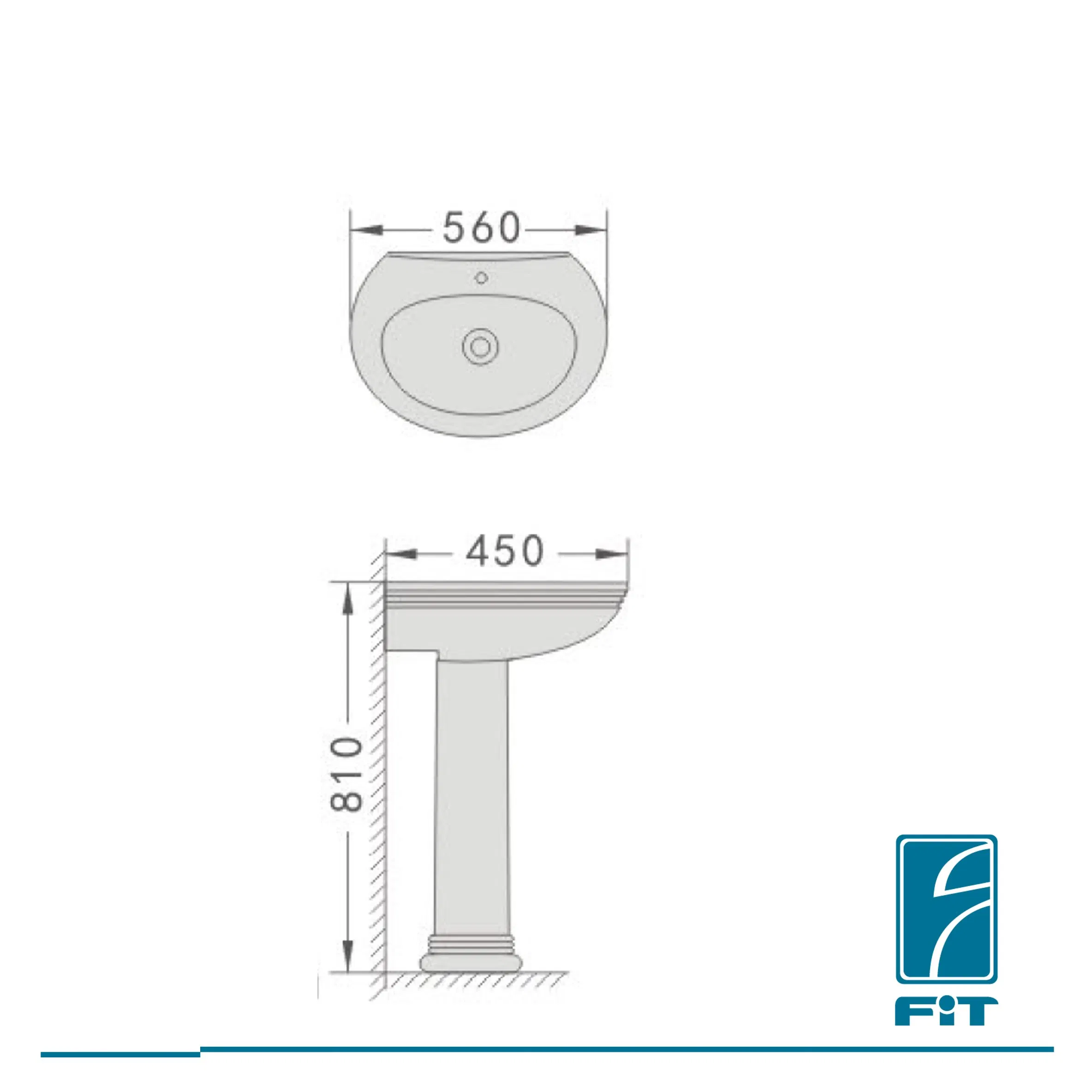 Hot Sale Floor Standing Wash Basin Solid Surface Basin Pedestal Sink Bathroom