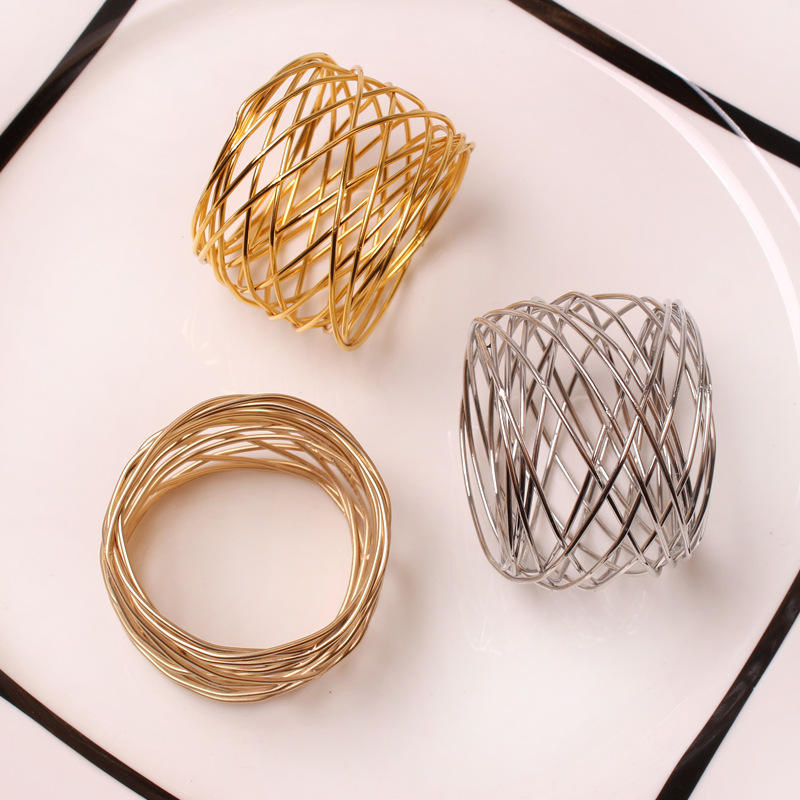 Premium Metal Mesh Napkin Rings for Dinner Table Styling