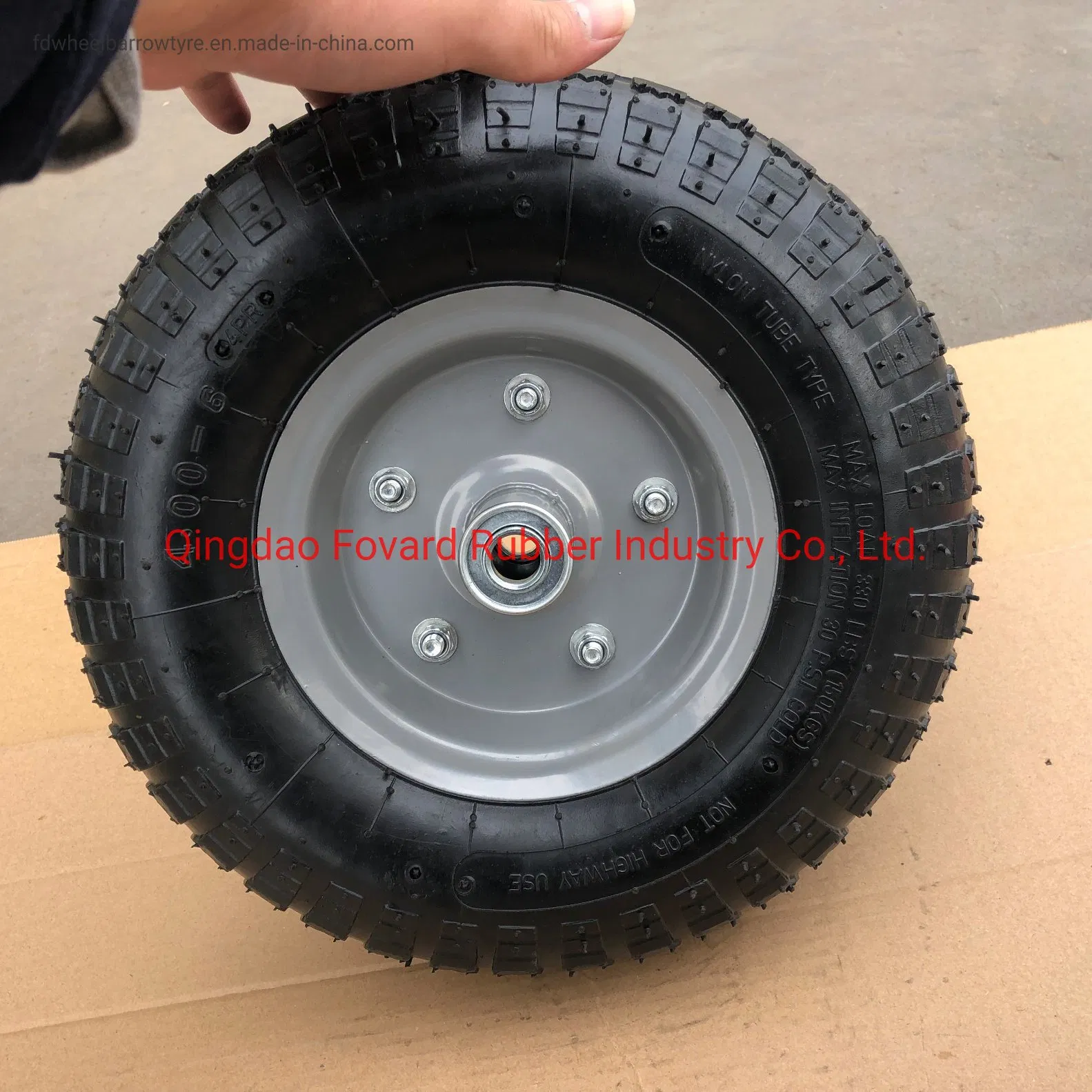 12 Inch 4.00-6 Pneumatic Rubber Wheel for Garden Wagon Cart Trolley Wheelbarrow