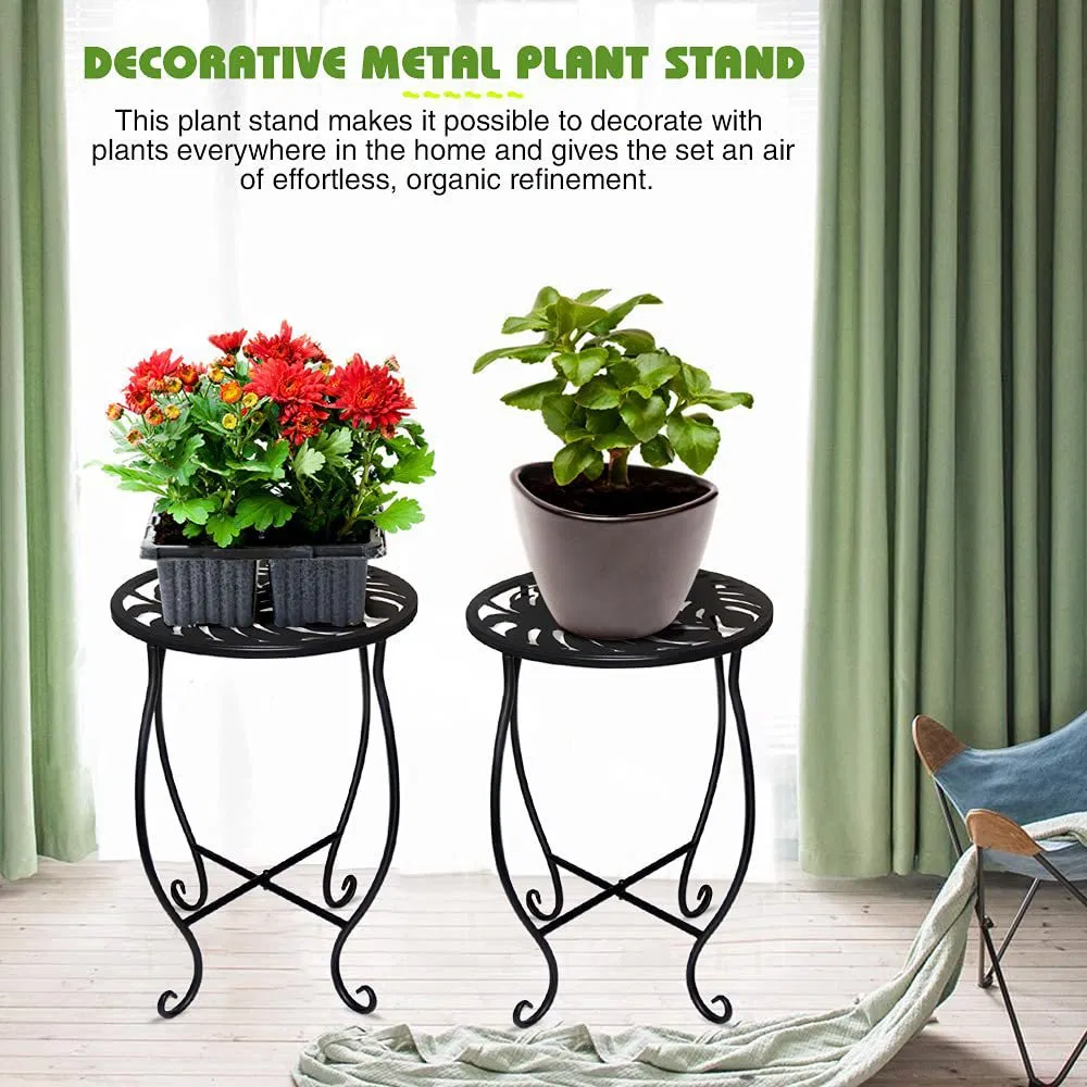 Rustproof Decorative Black Removable Table Potted Holder Outdoor Plant Stands