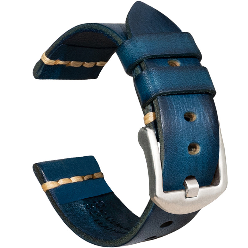 Ea459 Apple Genuine Leather Women's Watch Strap Luxury Men's for 22 24 mm Machine Black with Packaging Vintage Smart Straps