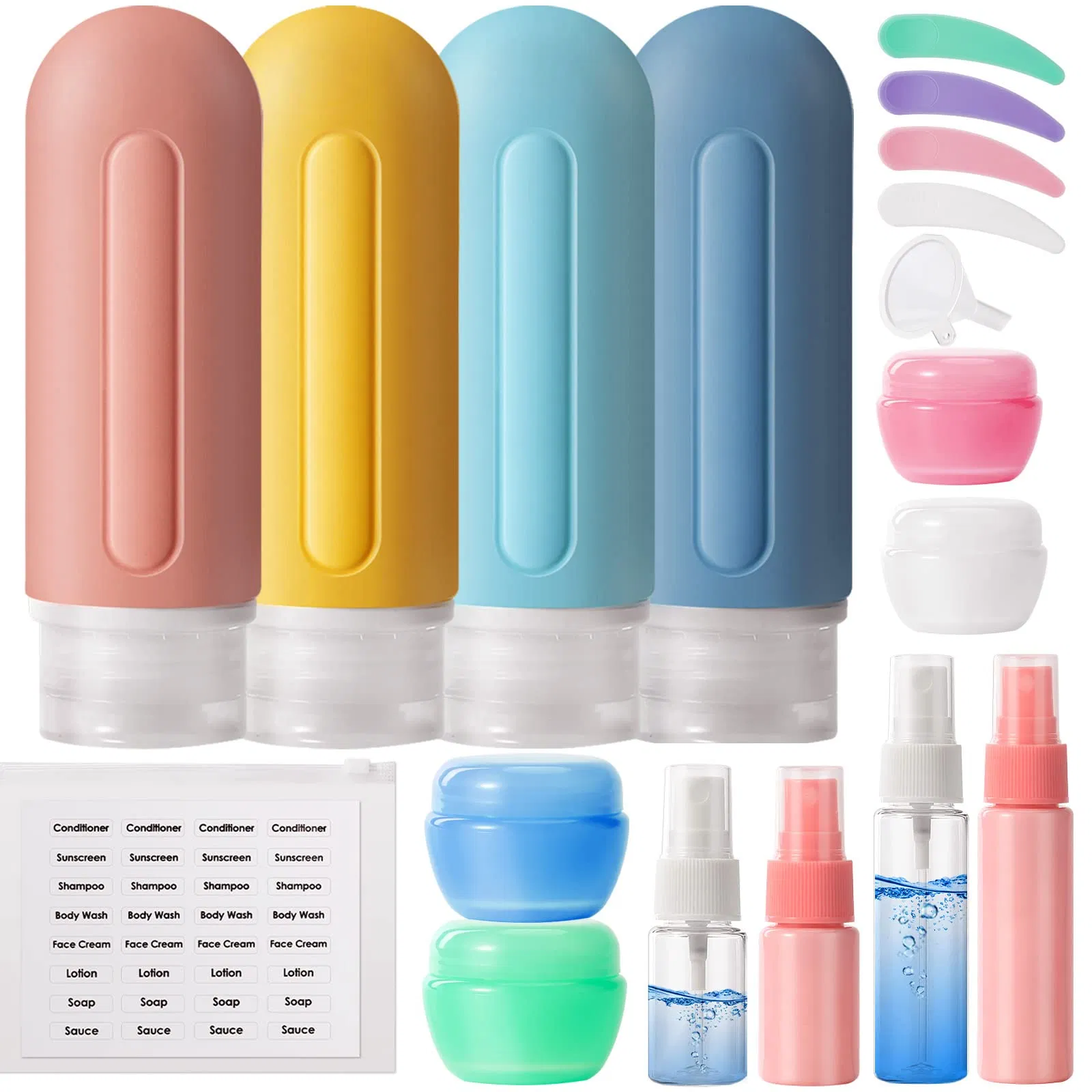 Toiletries Tsa Approved 3oz Leak Proof Silicone Containers Travel Bottles
