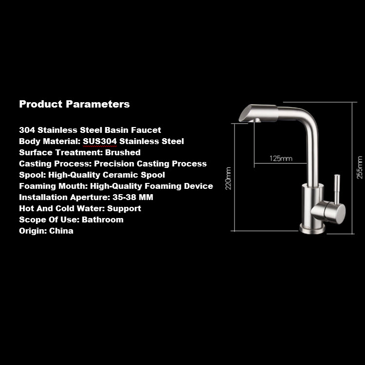 Reversible Spout Single Handle Stainless Steel Brushed Color Hot and Cold Kitchen Mixer Faucet