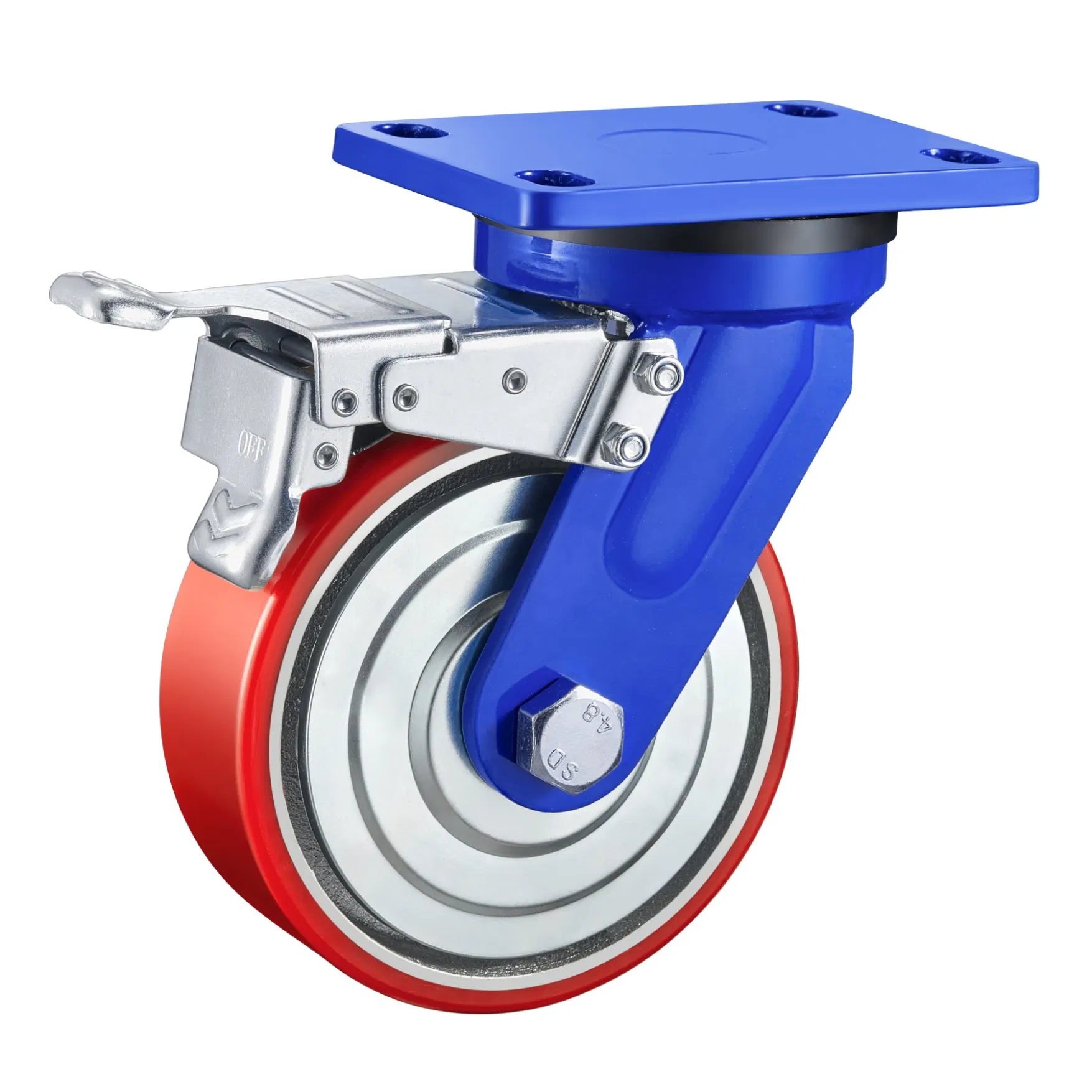 100/125/150/200mmheavy Duty Machinery Cast Iron PU Wheels Swivel Castor Trolley High Loading Wheel Caster