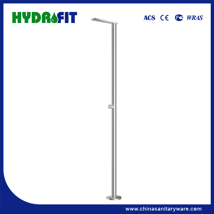 Manufacture Concealed Stainless Steel 304/316L Brushed Standing Mixer Outdoor Shower