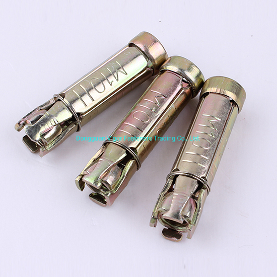 Shield Anchor 4-Segments Type Four Anchor Expansion Bolt Concrete Screw Yellow Zinc Plated