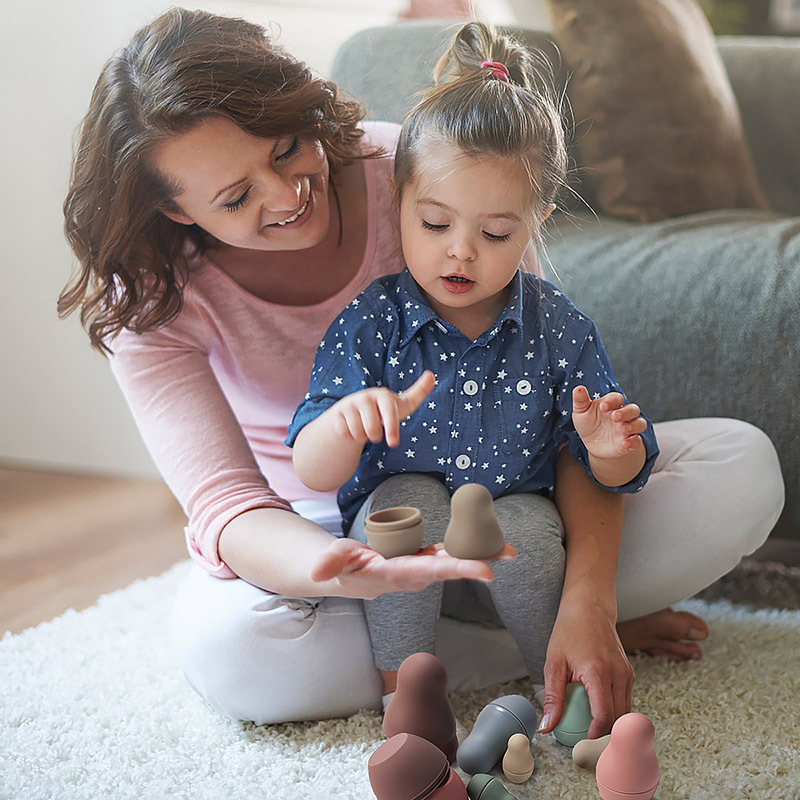 100% Food-Grade Nesting Matryoshka Dolls with Silicone Russian Dolls, Adorable Educational Toy
