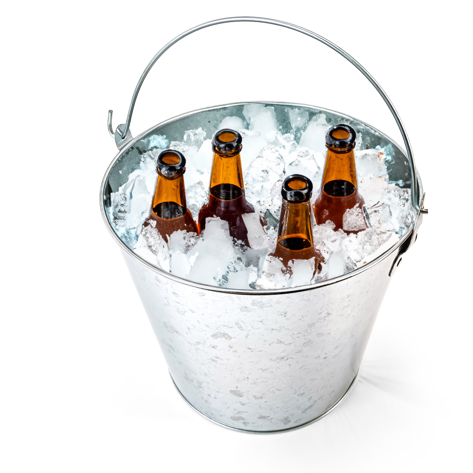 Оцинкованное ведро-холодильник для напитков с ручкой
