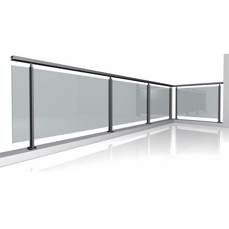 Balcony Frameless Glass Balustrade Minimalistic Stainless Steel Hardware Glass Guardrail