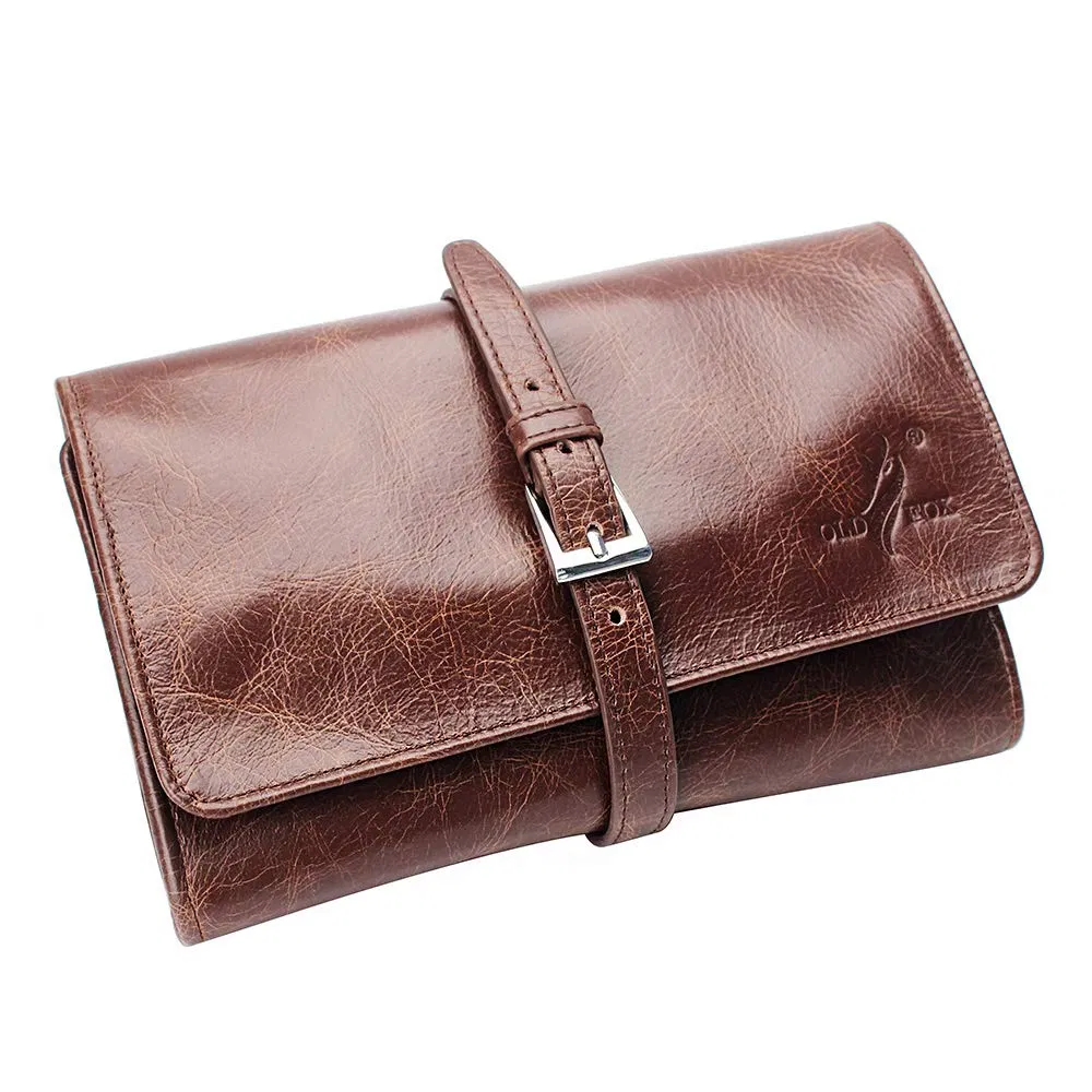 Brown Cigar Pouch Leather Case Pipe Case Holder OEM