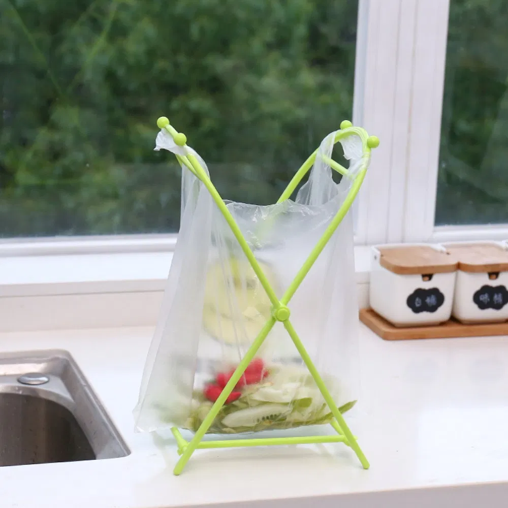 Trash Garbage Plastic Bag Storage Rack Holder Hanging Stand Simple Foldable Bl23208