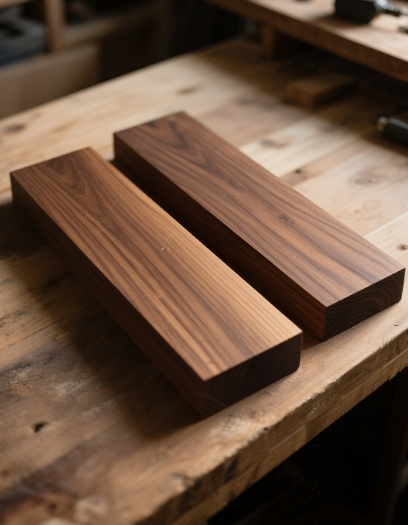Durable Black Walnut Wood Treads for Stylish Staircases and Interiors