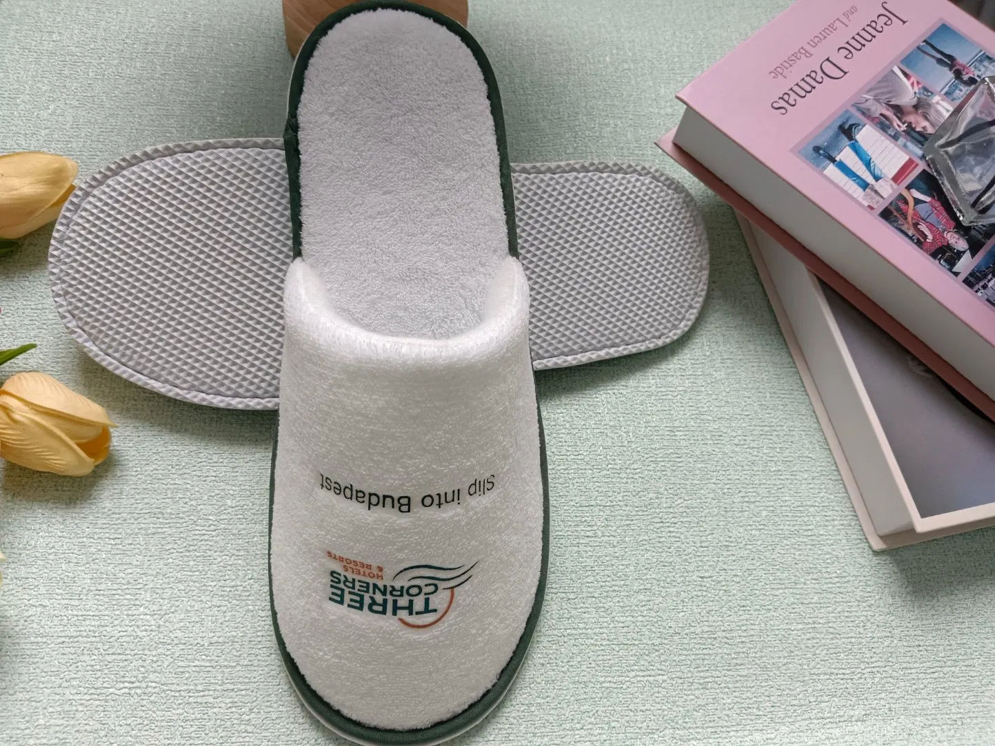 Cheap Coral Fleece Heat Tranfer Print Hotel Slipper