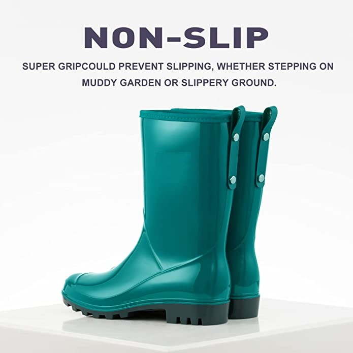 Ladies PVC MID High Jelly Waterproof PVC Rain Boots
