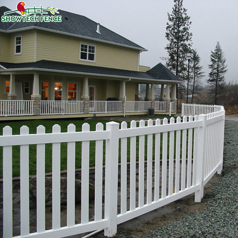 Spiked 4FT Decorative White Garden Plastic PVC Picket Fence Panels Vinyl