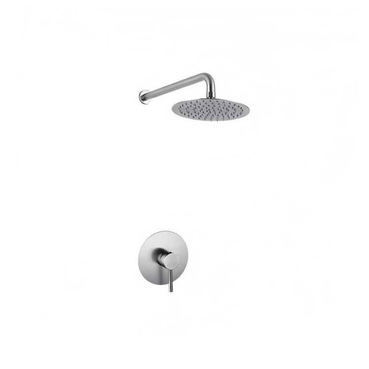 European Economical Rainy Shower Single Function Round Wall Mounted Brushed Bass Bath Shower