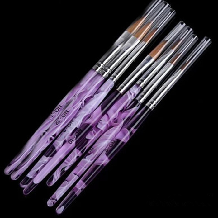 High Quality Hot Selling 7-Piece Nail Brush Set, Acrylic Carving and Polishing UV Gel Extension Pen, Nail Polish Painting Drawing Line Brush, Nail Tool