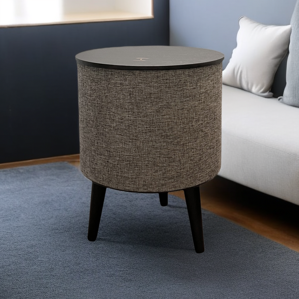 Журнальный столик деревянный черный с полкой