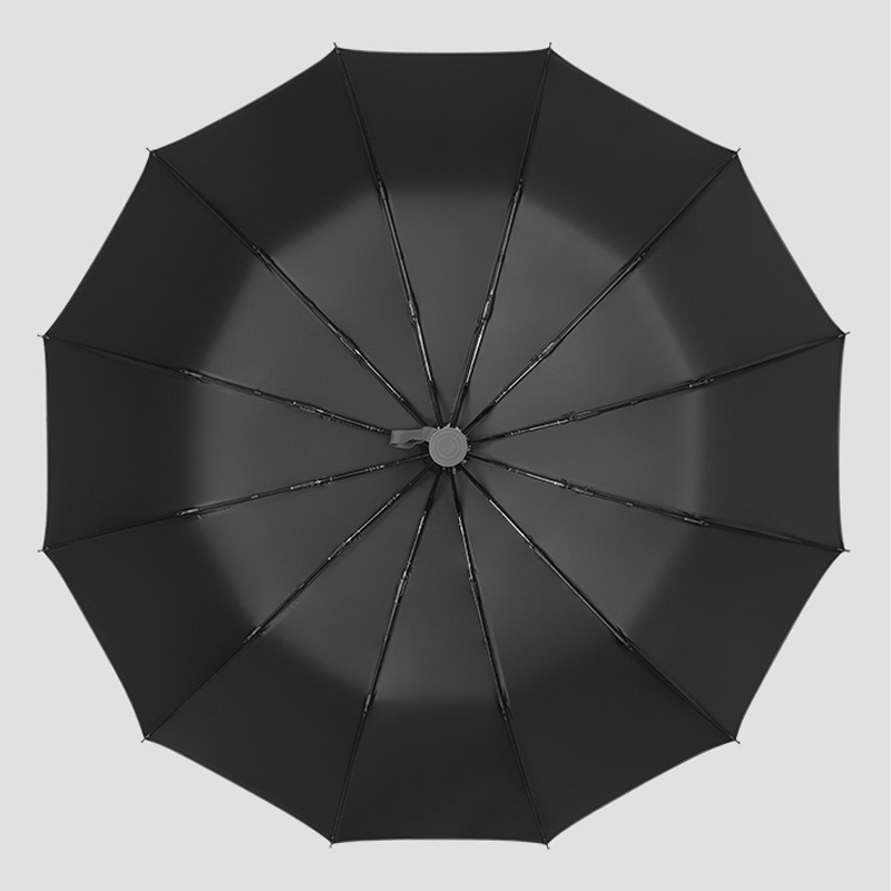 New 10-Bone Semi-Automatic Large Business Umbrella Color-Matching Handle Windproof Reinforced Vinyl Sunshade Travel Printed