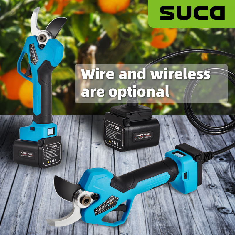 Suca 45mm Large Size Electric Pruning Shear Cordless Pruner with 4ah Big Battery