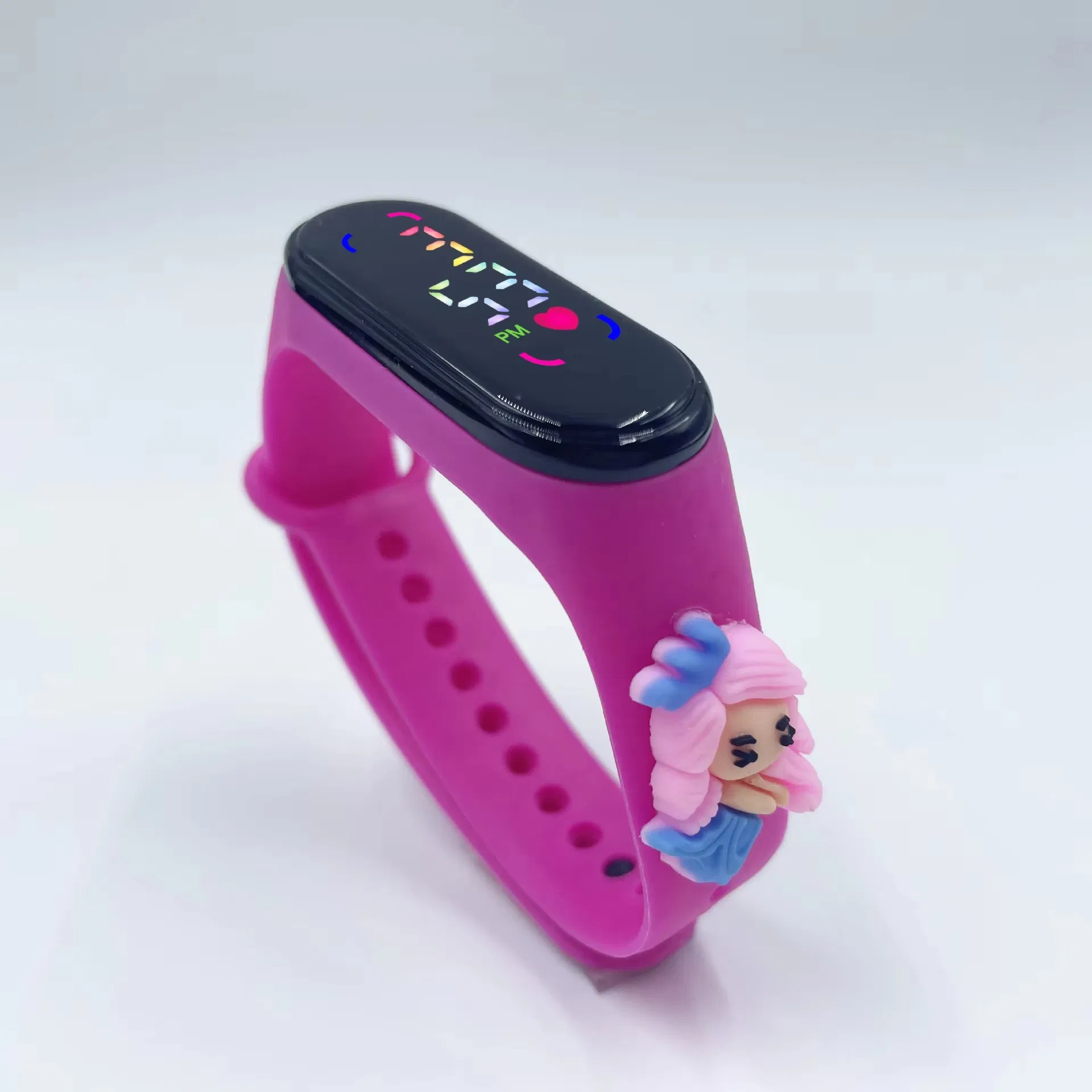 2026 Custom Logo Cartoon Touch Watch Animal Shape Silicone Retro Wrap Bracelet Kids Waterproof Digital LED Watch