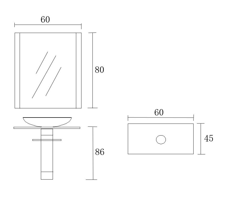 Прозрачная стеклянная раковина TB017 для ванной