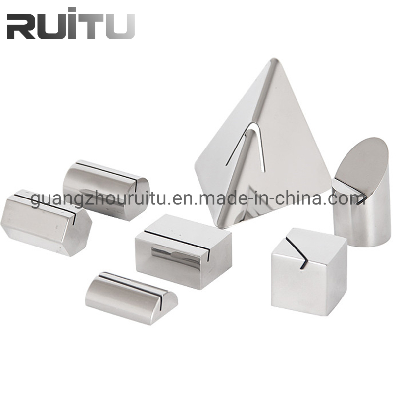 Custom Logo Restaurant Wedding Theme Business Name Card Clip Sign Holders Stand Support Metal Menu Holder Stainless Steel Gold Number Table Holders for Sale