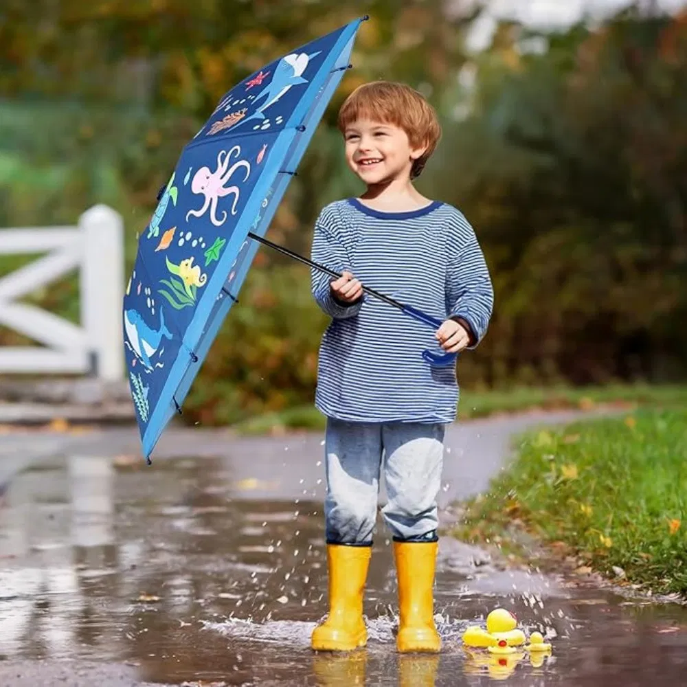 Детский зонт-трость со зверюшками, складной