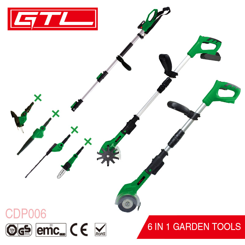 18V Battery 6 in 1 Multi-Function Garden Tools Chain Saw/Hedge Trimmer/Blower/Grass Trimmer/Weed Sweeper/Tiller