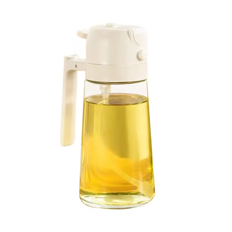 Top Sale 470ml High Capacity Oil Sprayer for Cooking Spray and Pour Dual Use Glass Oil Bottle Cooking Oil Glass Pack for Kitchen
