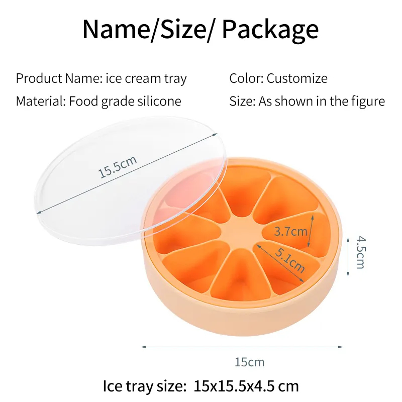 Силиконовая форма для льда в виде апельсина с крышкой