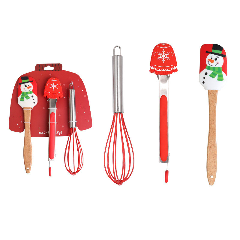 Набор для выпечки: лопатка, венчик, щипцы