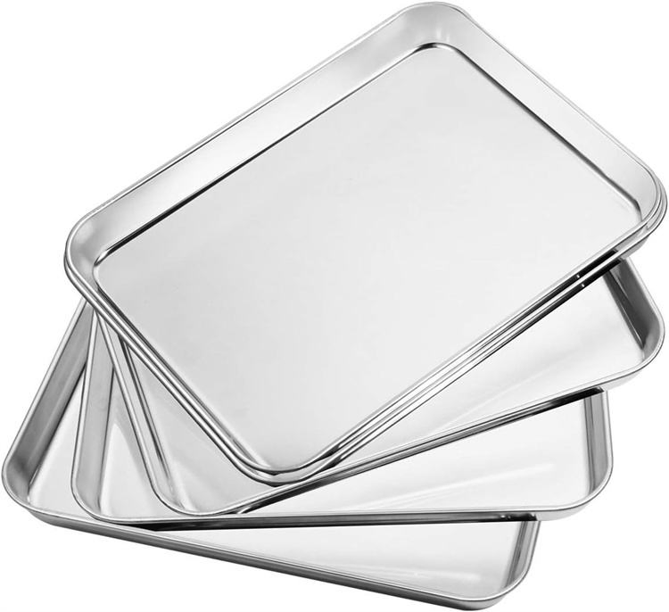 10 Inch Stainless Steel Baking Pans Toaster Oven Tray Pans Cookie Baking Sheets