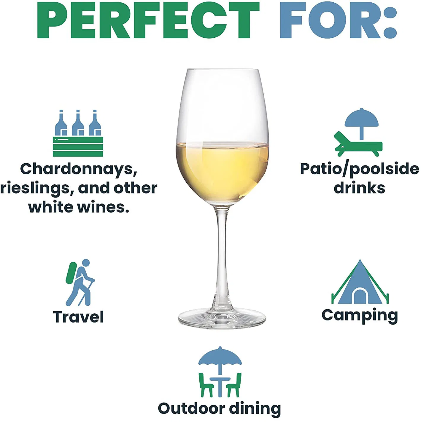 12 Ounce Amazon Unbreakable Clear Plastic Wine Glass with Stem for Bowmore Braw Scot Brora Bruichladdich