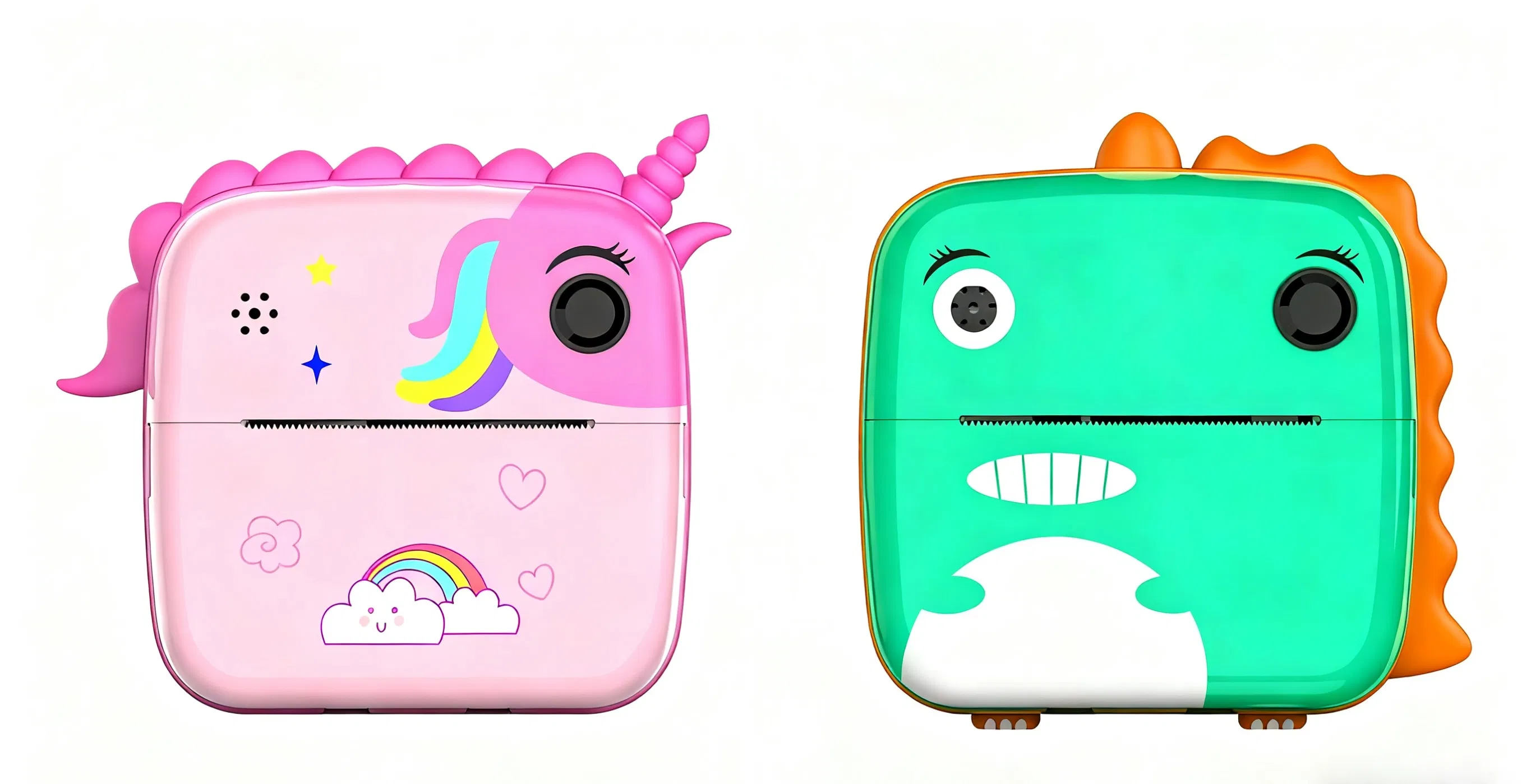 Kids Instant Print Camera with Thermal Printer 1080P Digital Video Recording Selfie Dinosaur Print Camera