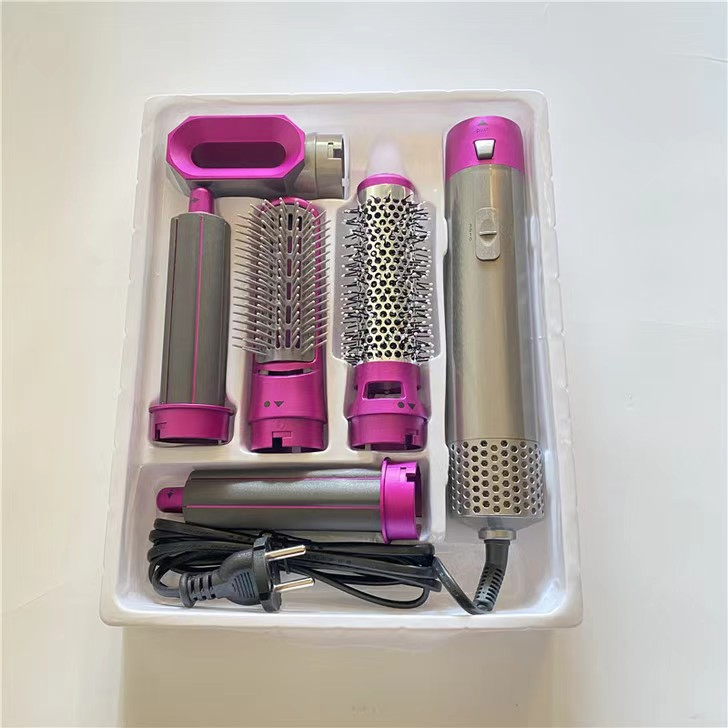 Hair Curler Curling Iron Detachable Brush Kit 5 in 1 Electric Blow Dryer Comb Hair Dryer Brush for All Hair Types