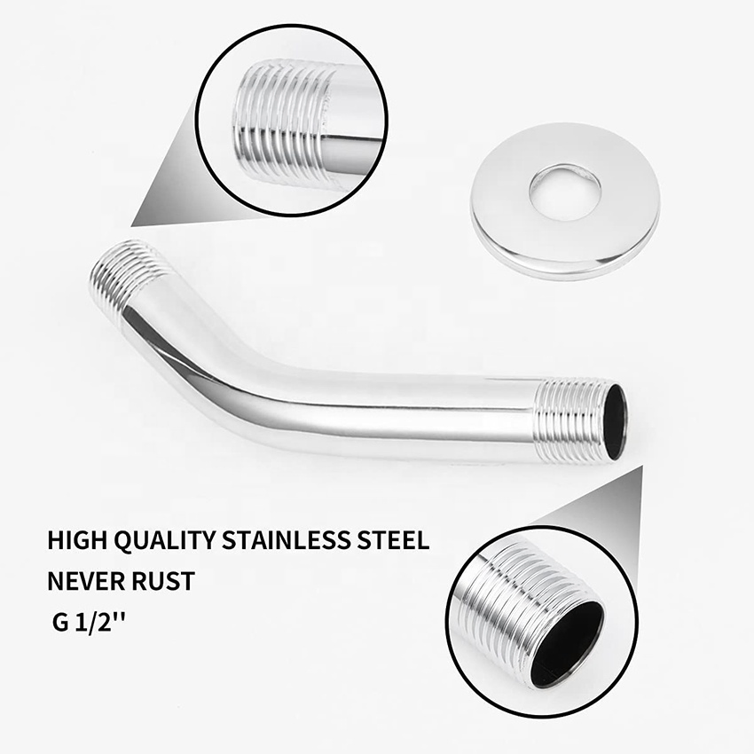 High Quality Bathroom 6 Inch Round Wall Mount Stainless Steel Polished Chrome Ss Shower Arm