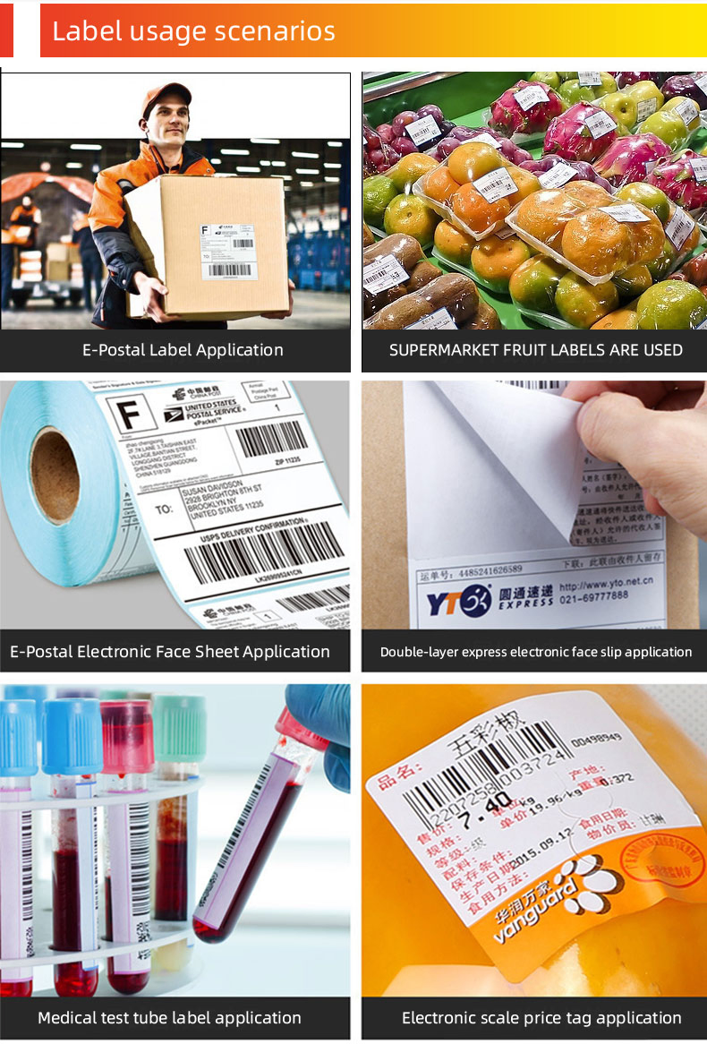 60X40mm Barcode Zebra Printer Direct Thermal Wholesale Price Label in Roll