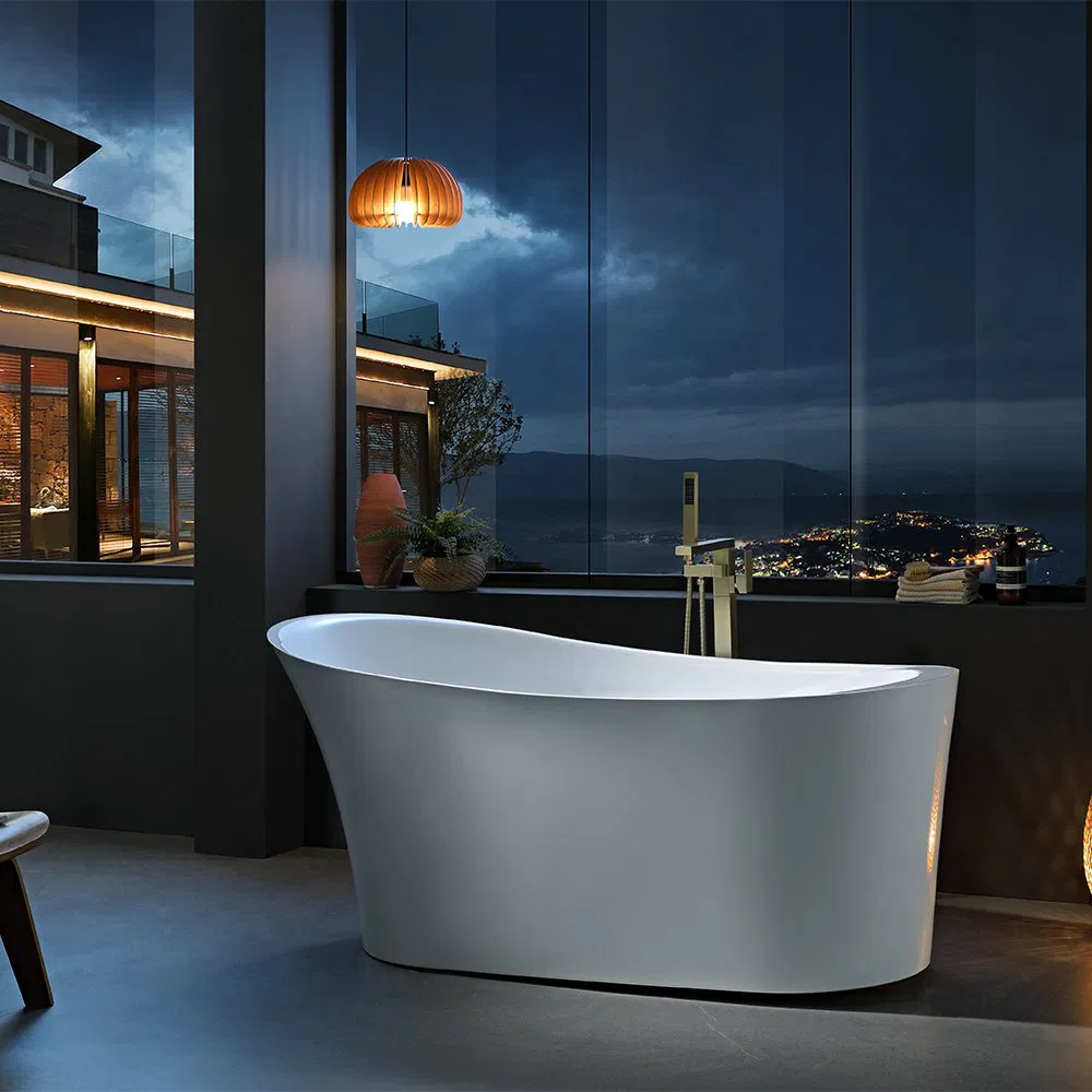 Foshan Hotel-Style Modern Acrylic Freestanding Soaking Bathroom Bathtub