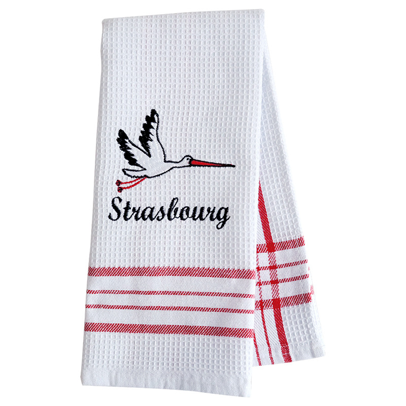 Nordic Style 100% Cotton Waffle 40*60cm Embroidery Dish Cloth Gift Kitchen Towel