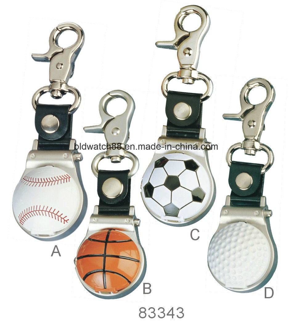 Promotion Belt Clip Watch Carabiner with Football Golf Ball