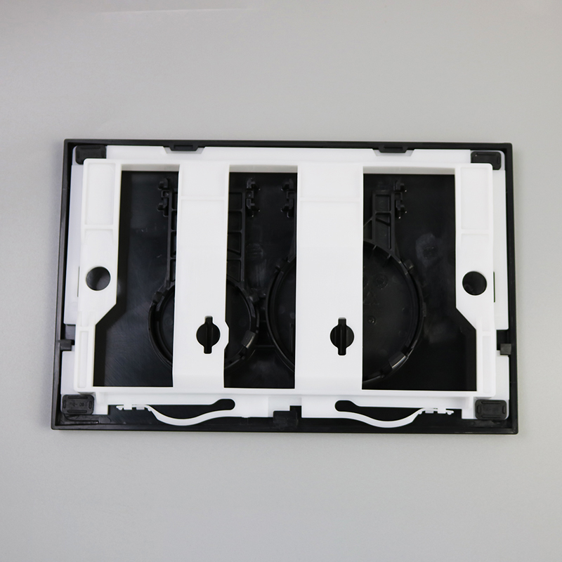 Black Toilet trigger plate with Round Dual Flush Button