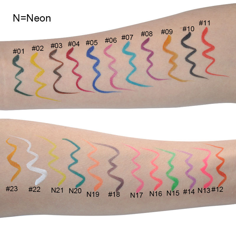 Waterproof Neon Eyeliner Pencil Wholesale Liquid Eyeliners Makeup Thin Tip Stick Eyeliner