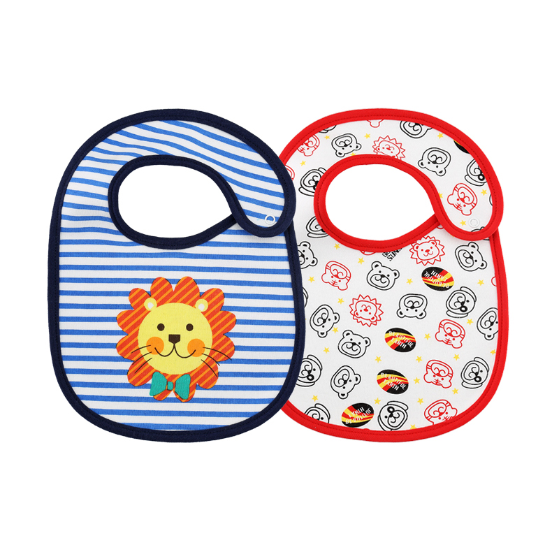 Terry Drool Cotton Bibs Waterproof Adjustable Button Closure Baby Bibs for Feeding, Drooling