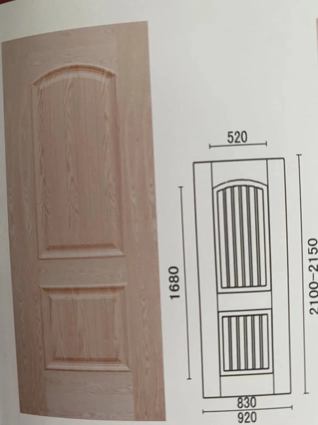 White / Wenge / Wood Veneer / Melamine Moulded HDF Door Skin