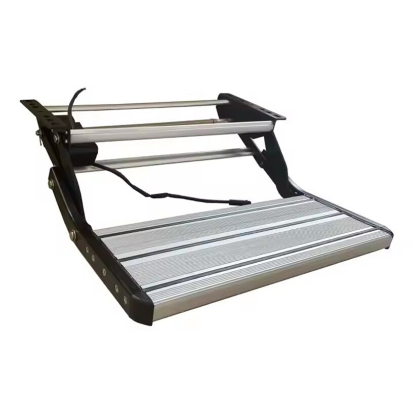 High Quality RV Camper Step Aluminum Alloy Folding Manual Single Drop Down Steps with LED Light