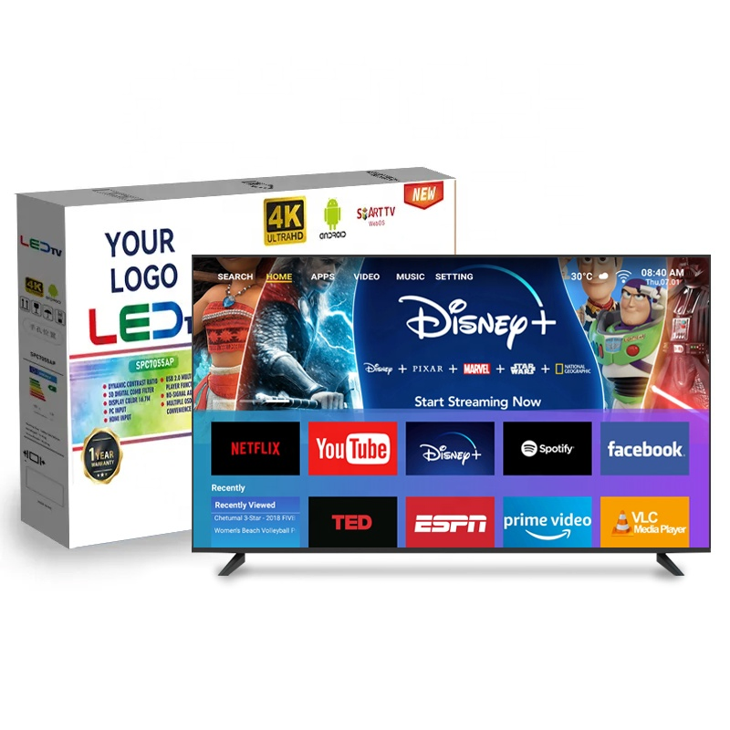 Factory Direct Sales 55 Inch Smart LED TV Android 14 TV 4K