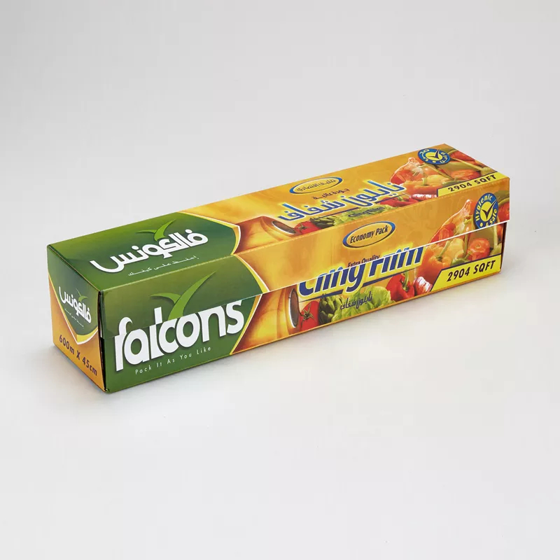 Plastic Roll Food Cover Packaging Printing PVC Transparent Cling Film with Cutting and Color Box for Cooking