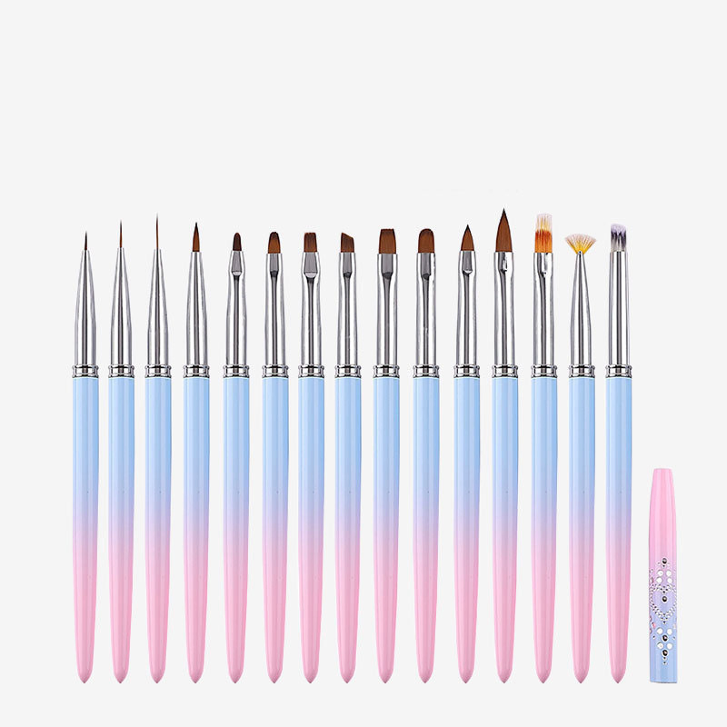 Factory Price 15 Sets of Gradient Nail Brush